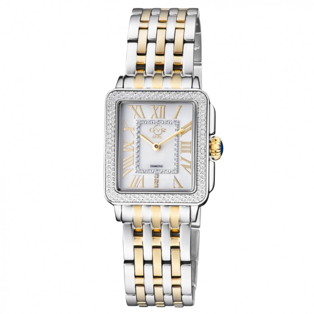 Gevril - Women's Padova Silver MOP Dial Two Toned IPYG Bracelet Watch