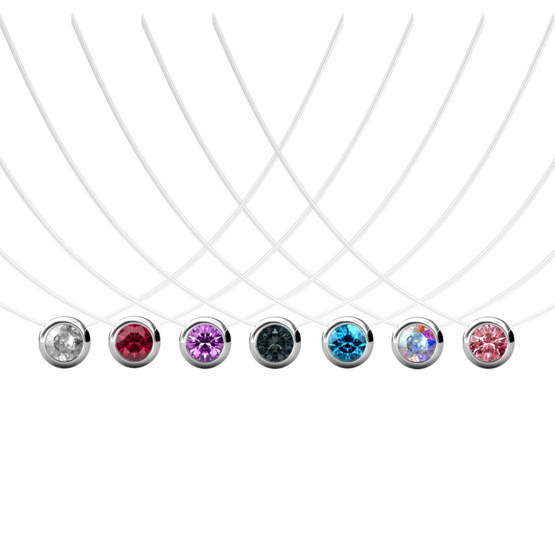 Myc paris - Pendentif sur chaine 'Moon' pour Femmes - 7 Pièces