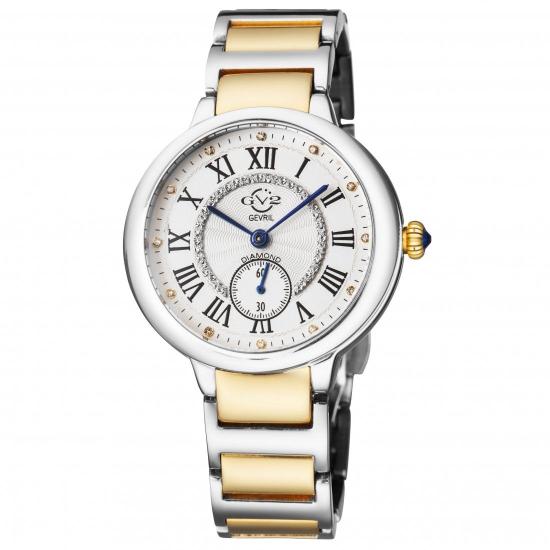 Gevril - Women's Rome Silver Dial Two Tone Yellow Gold Bracelet Watch