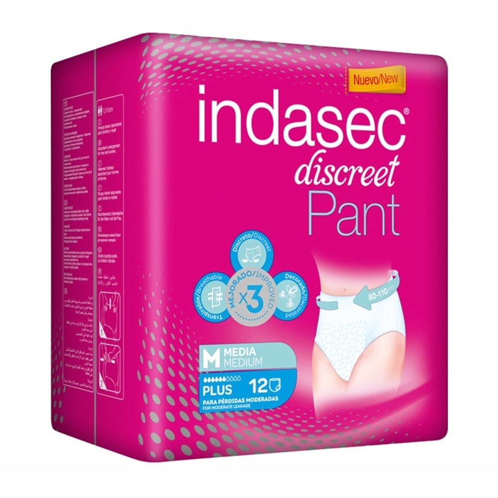 Indasec - Slip absorbant 'Discreet' - Plus Medium 12 Pièces