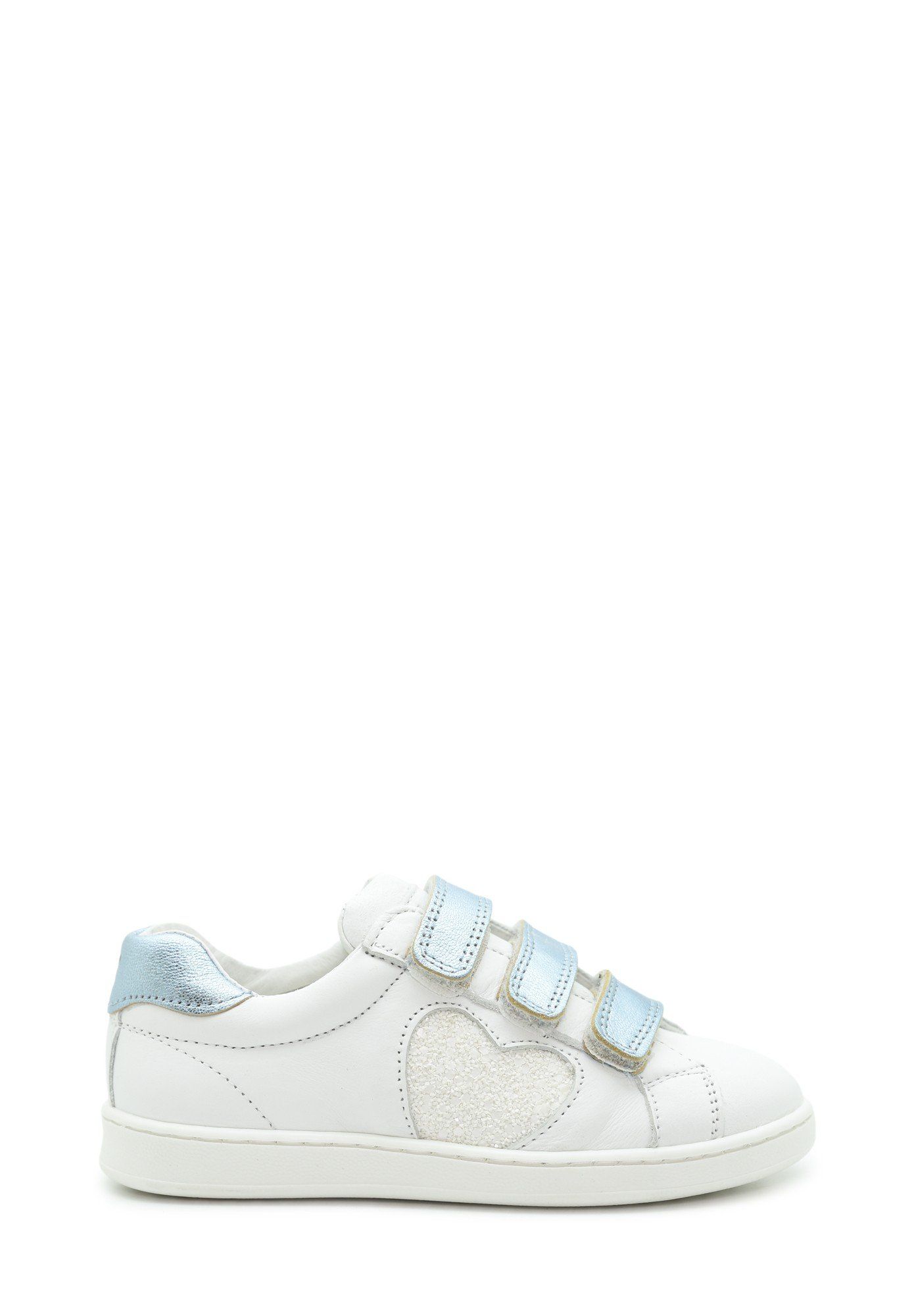 Benjie - Montreux velcro  Enfant Blanc Bleu ciel Paillettes blanc