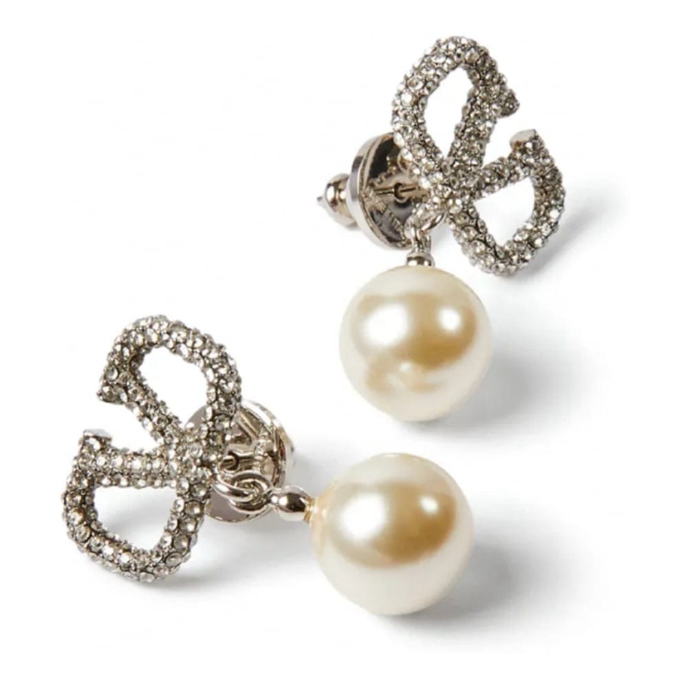 Valentino garavani - "Boucles d'oreilles 'Crystal-Logo Dangle' pour Femmes"-0