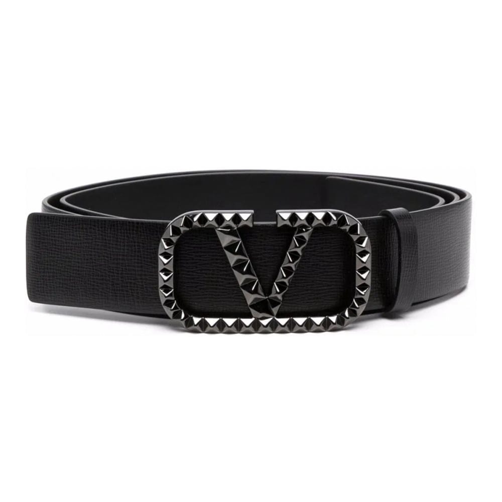 Valentino garavani - Ceinture 'Studded Logo Buckle' pour Hommes