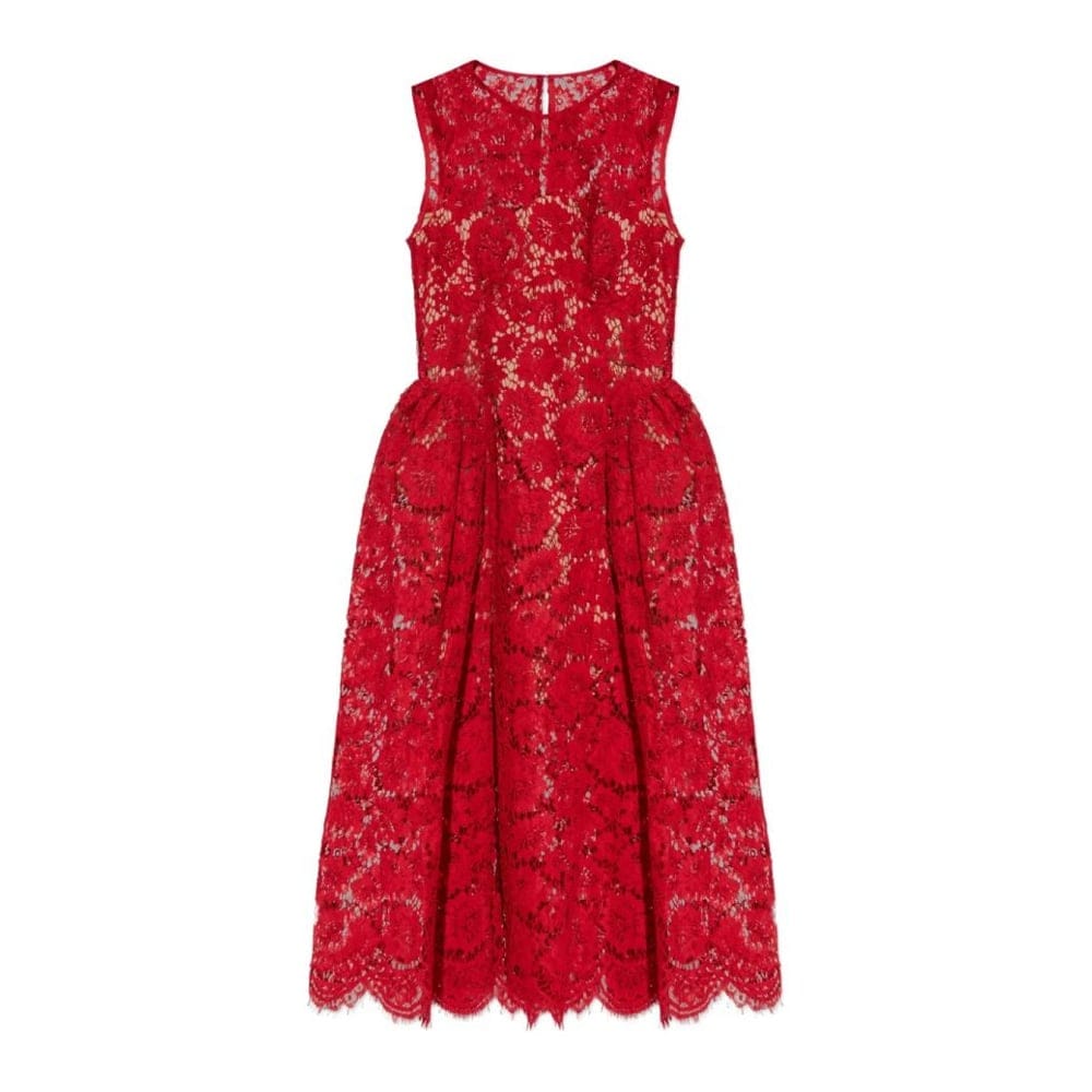 Self-portrait - Robe Midi 'Lace-Overlay' pour Femmes