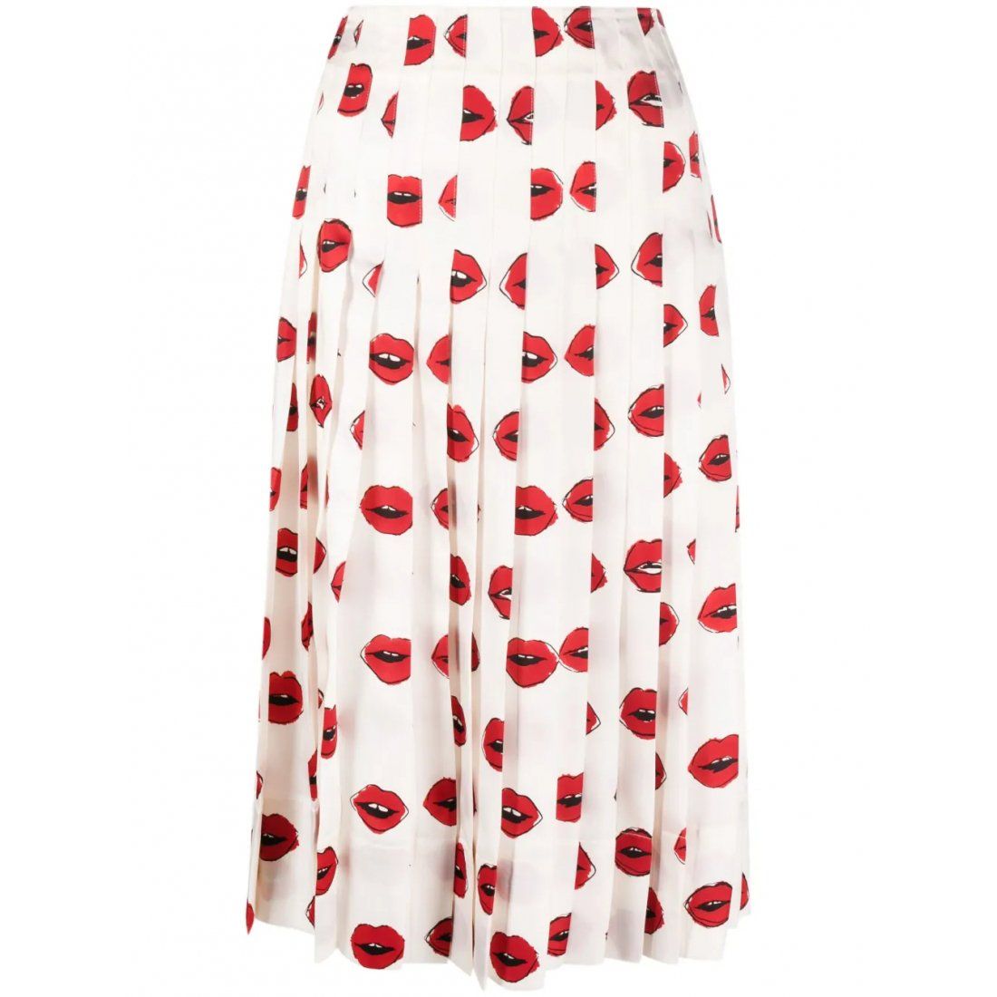 Khaite - Jupe Midi 'Tudi Lip-Print Pleated' pour Femmes