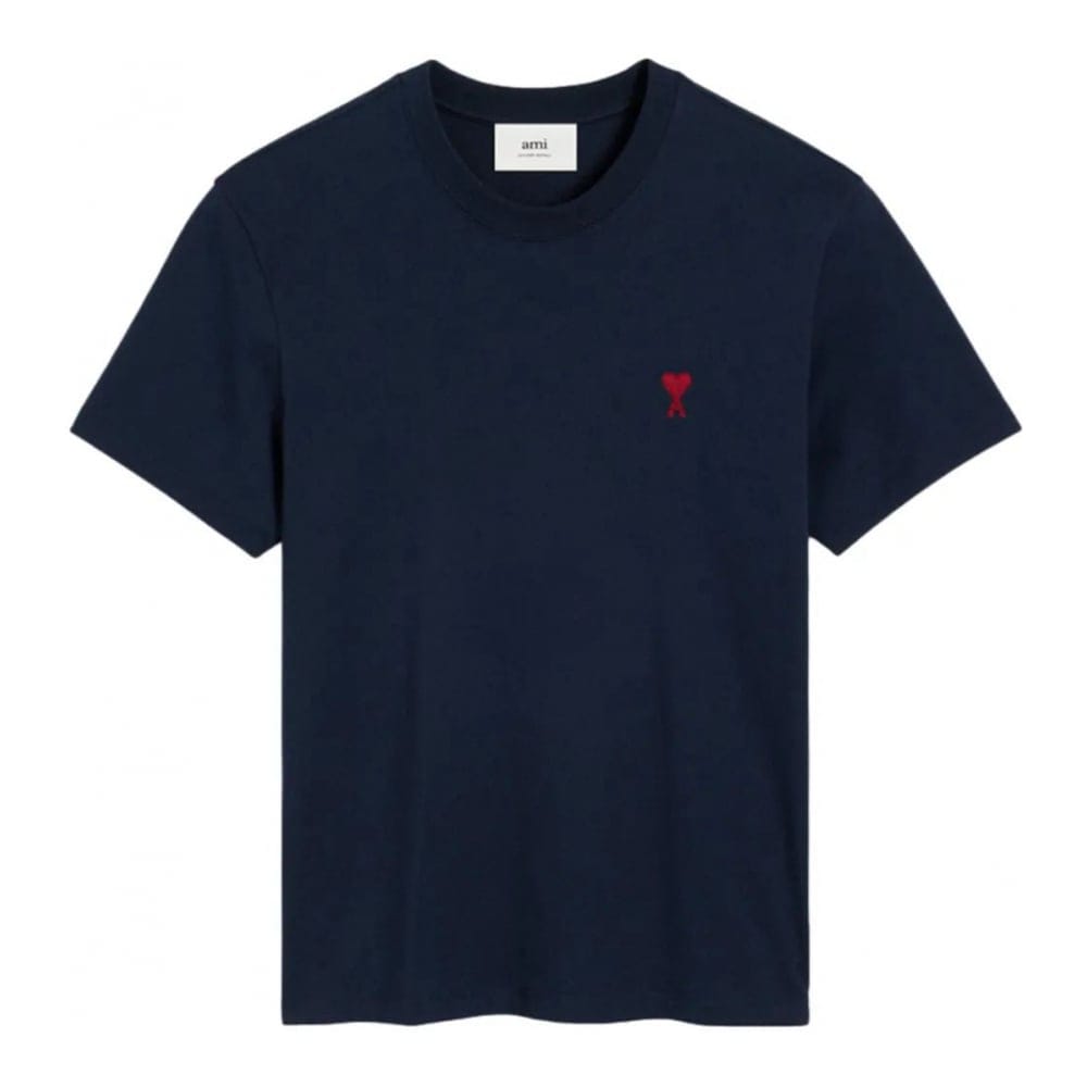 Ami paris - T-shirt 'Embroidered Logo Ribbed Neck'