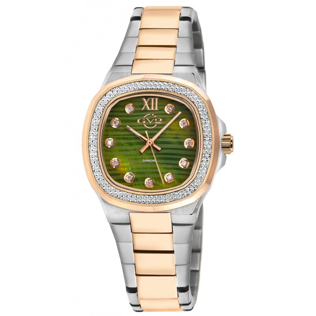 Gevril - Women's Potente Diamond Green MOP dial, 316L Stainless Steel Two toned IPRG Watch