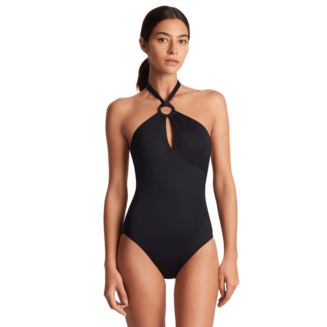 Lauren ralph lauren - 'Macrame-Ring High-Neck One-Piece Swimsuit' pour Femmes