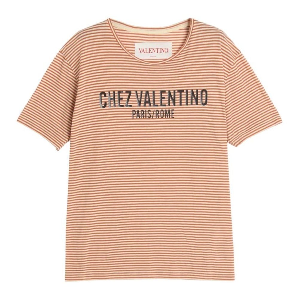 Valentino garavani - T-shirt 'Chez Valentino-Print Striped' pour Hommes