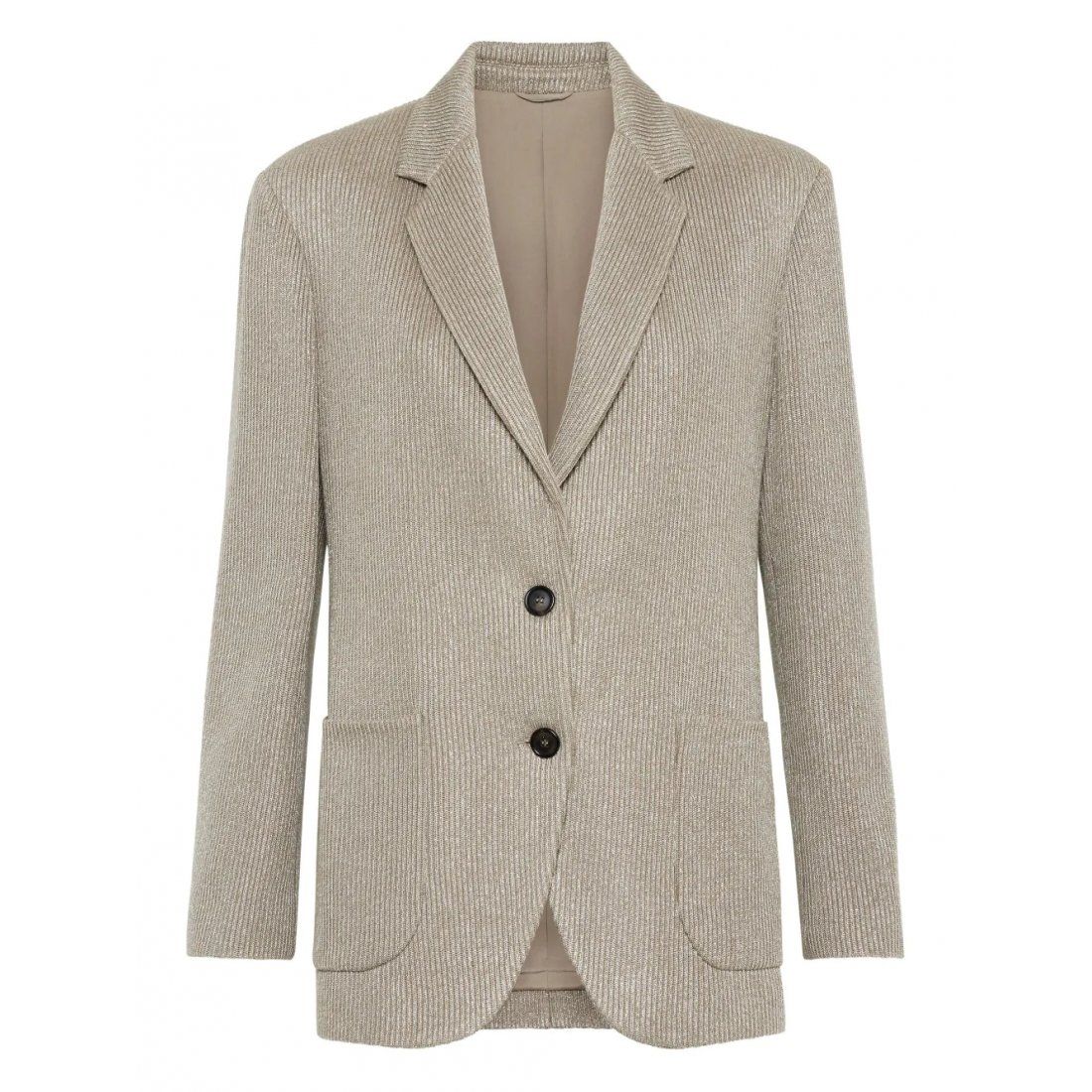 Brunello cucinelli - Blazer 'Monili Chain-Detail Ribbed' pour Femmes