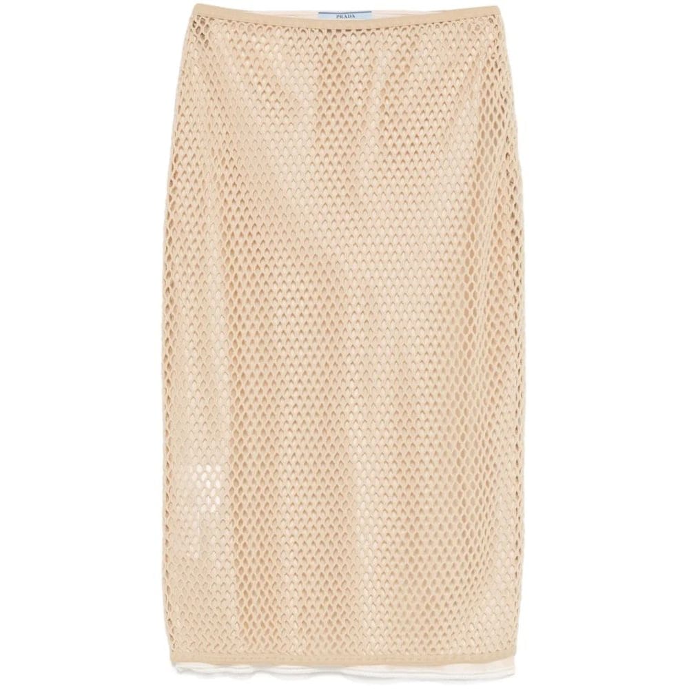 Prada - Jupe Midi 'Open-Knit' pour Femmes
