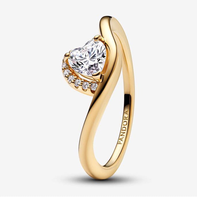 Pandora - Bague 'Wave With Bright Heart' pour Femmes