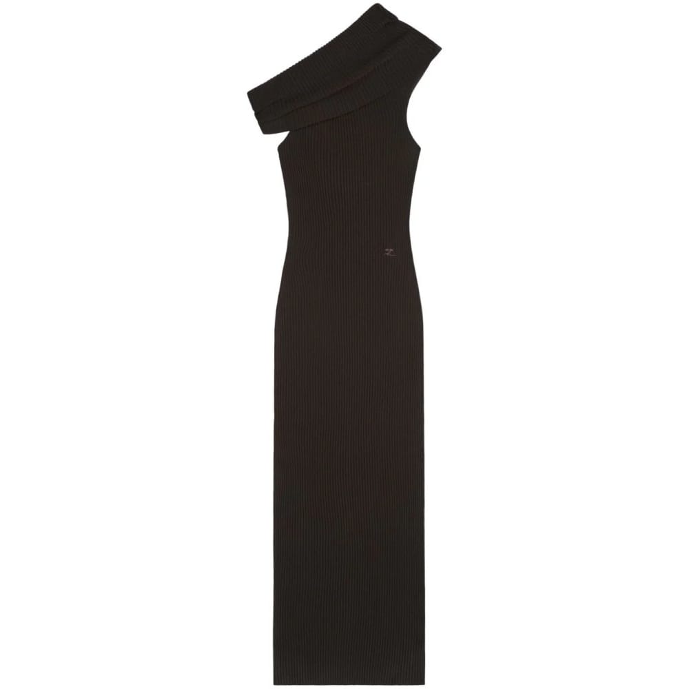 Courrèges - Robe maxi 'Asymetric Ribbed-Knit' pour Femmes