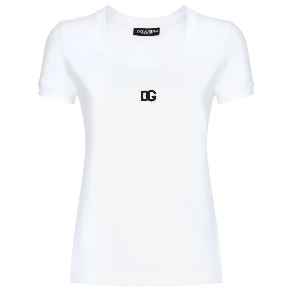 Dolce&gabbana - T-shirt 'Logo-Embroidered' pour Femmes
