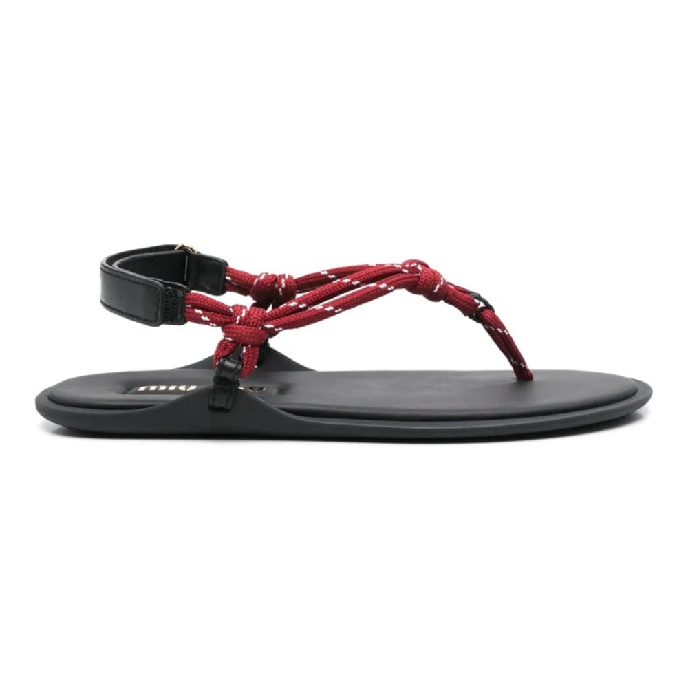 Miu miu - Sandales plates 'Cord-Strap' pour Femmes