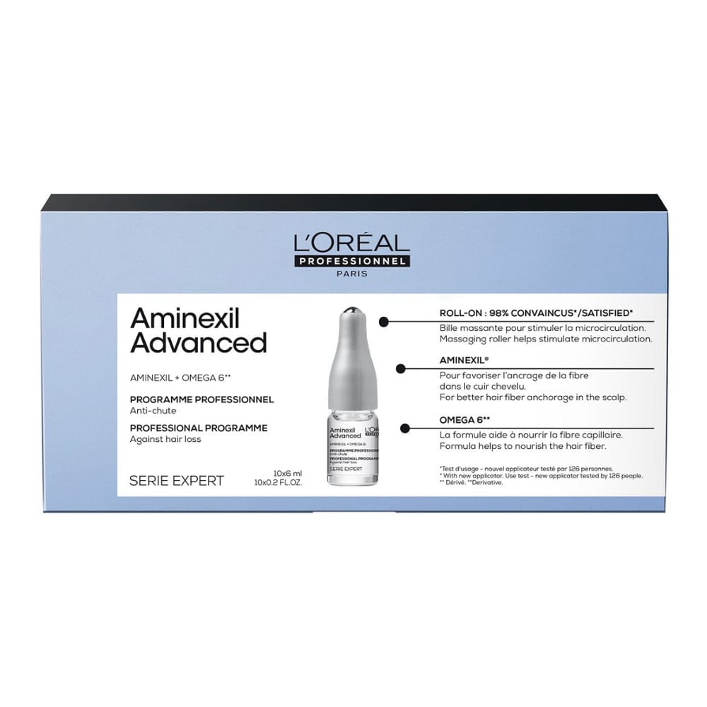 L'Oréal Professionnel Paris - Traitement capillaire 'Aminexil Advanced Roll-On' - 10 Pièces, 6 ml