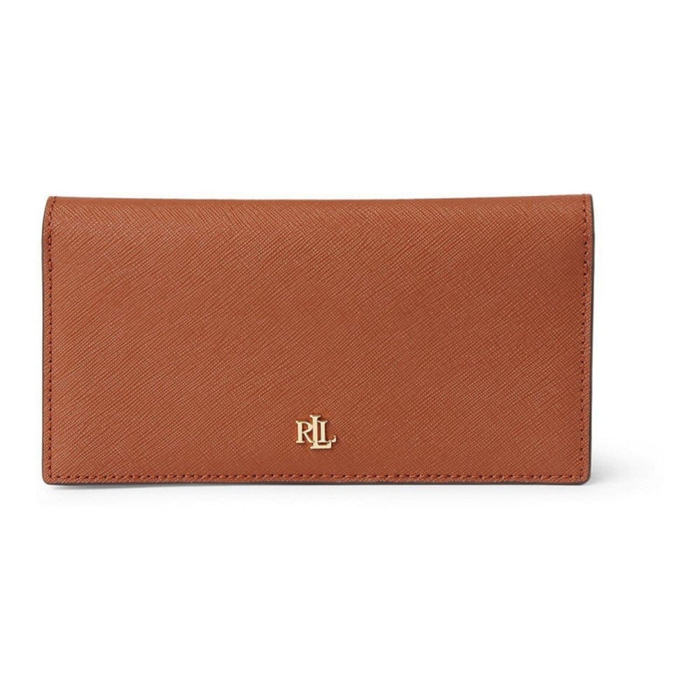 Lauren ralph lauren - 'Crosshatch Leather Slim Snapped-Closure Wallet' pour Femmes