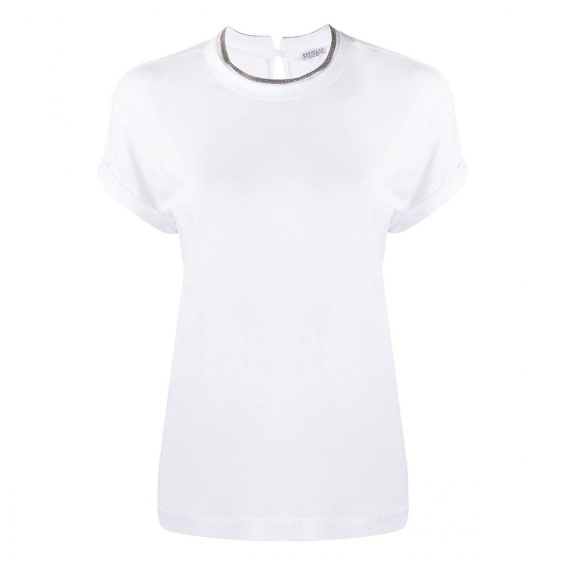 Brunello cucinelli - T-shirt 'Monili Chain Embellished' pour Femmes