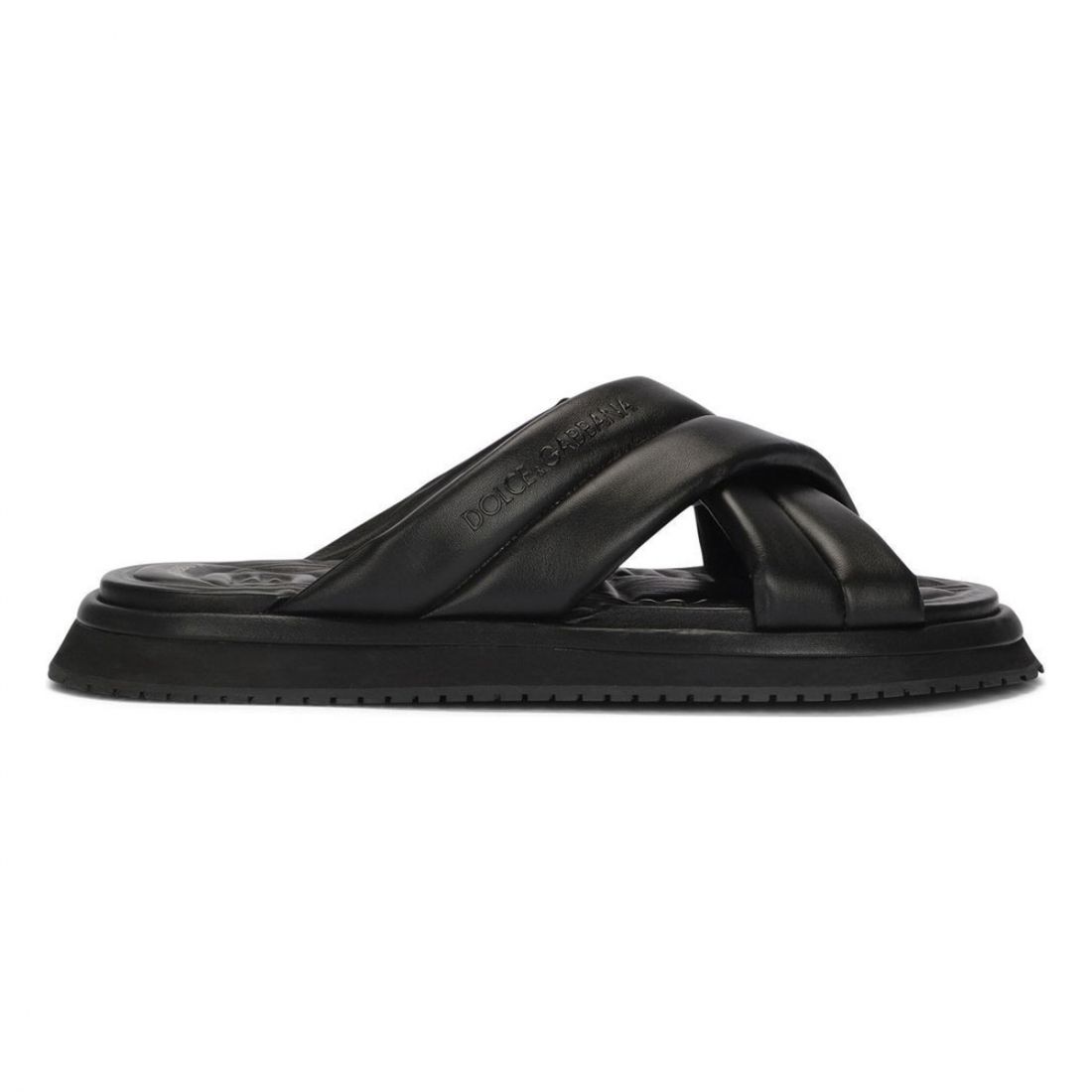 Dolce&gabbana - Sandales plates 'Debossed Logo' pour Hommes