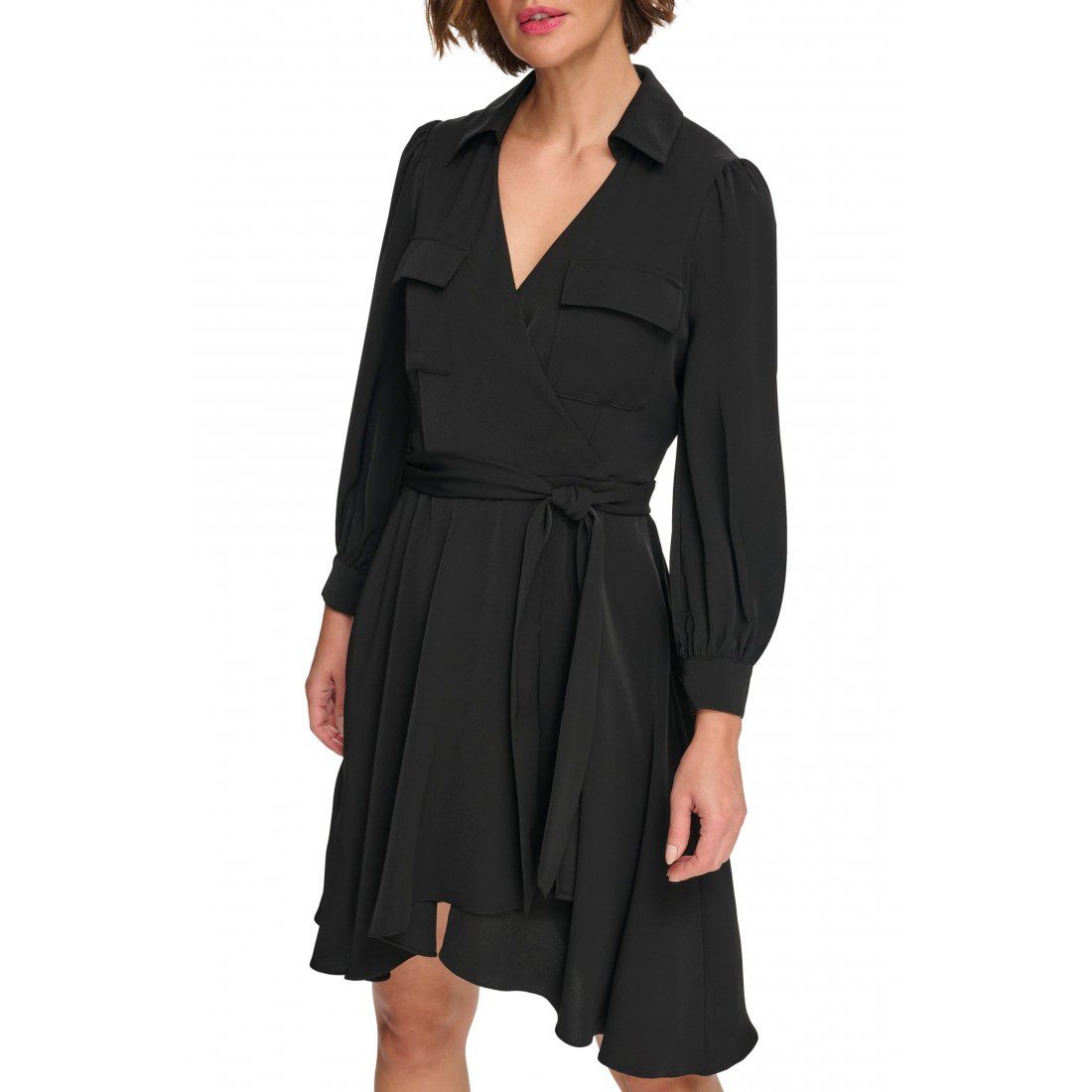 Dkny - Robe chemise 'Long Sleeve Faux Wrap' pour Femmes