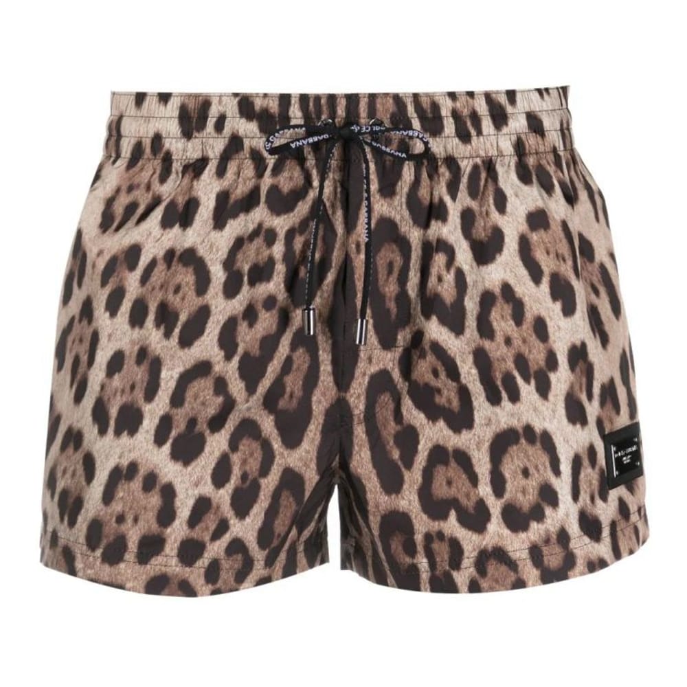 Dolce&gabbana - Short de bain 'Logo-Plaque' pour Hommes