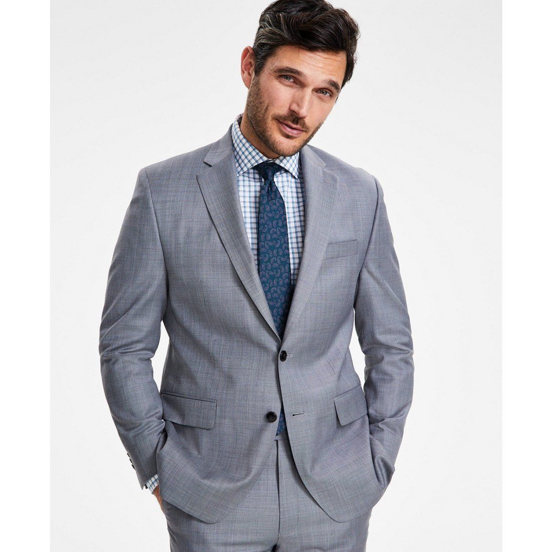 Michael kors - 'Classic-Fit Wool-Blend Stretch Solid Suit Jacket' pour Hommes
