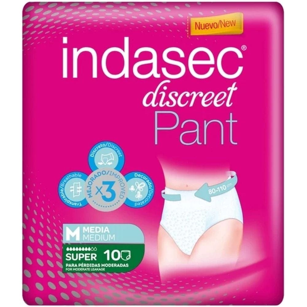 Indasec - Slip absorbant 'Discreet' - Super Medium 10 Pièces
