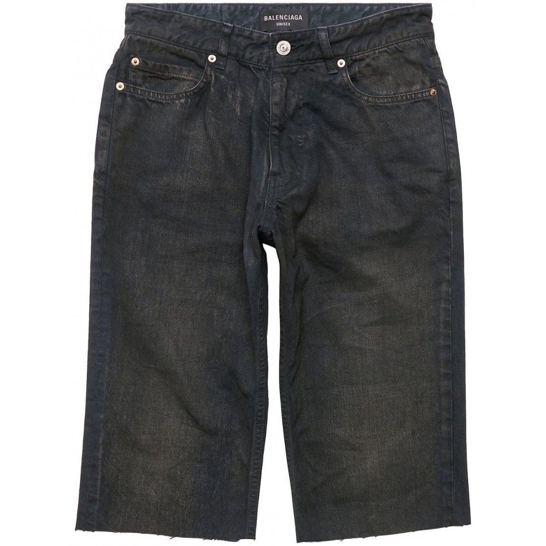 Balenciaga - Short en jean 'Frayed Edge' pour Hommes