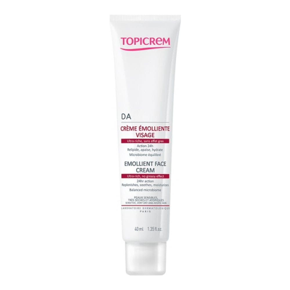 Topicrem - Crème visage 'DA Emollient' - Peaux sèches & irritées, 40 ml