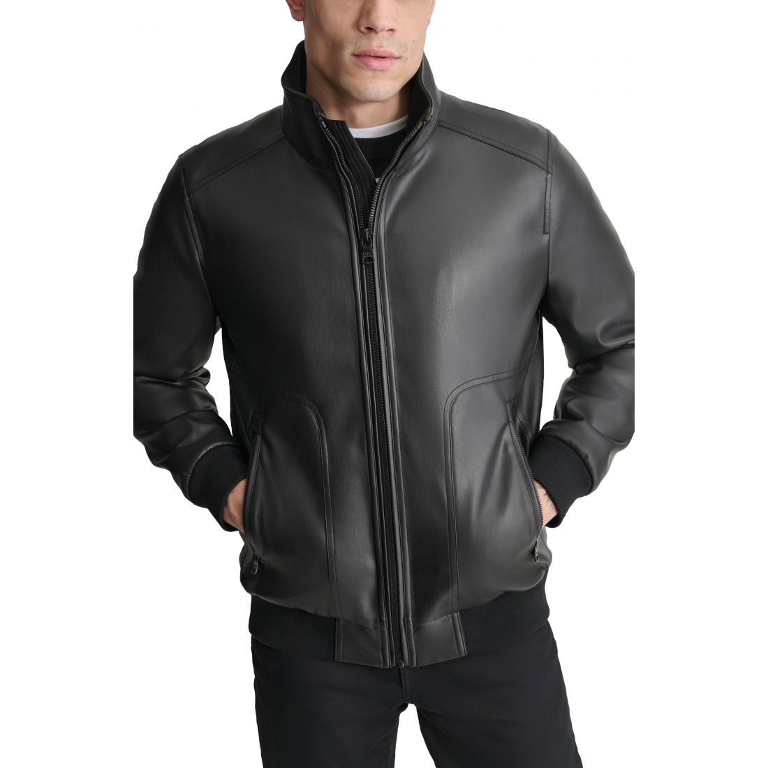 Dkny - Blouson bomber 'Faux Leather' pour Hommes