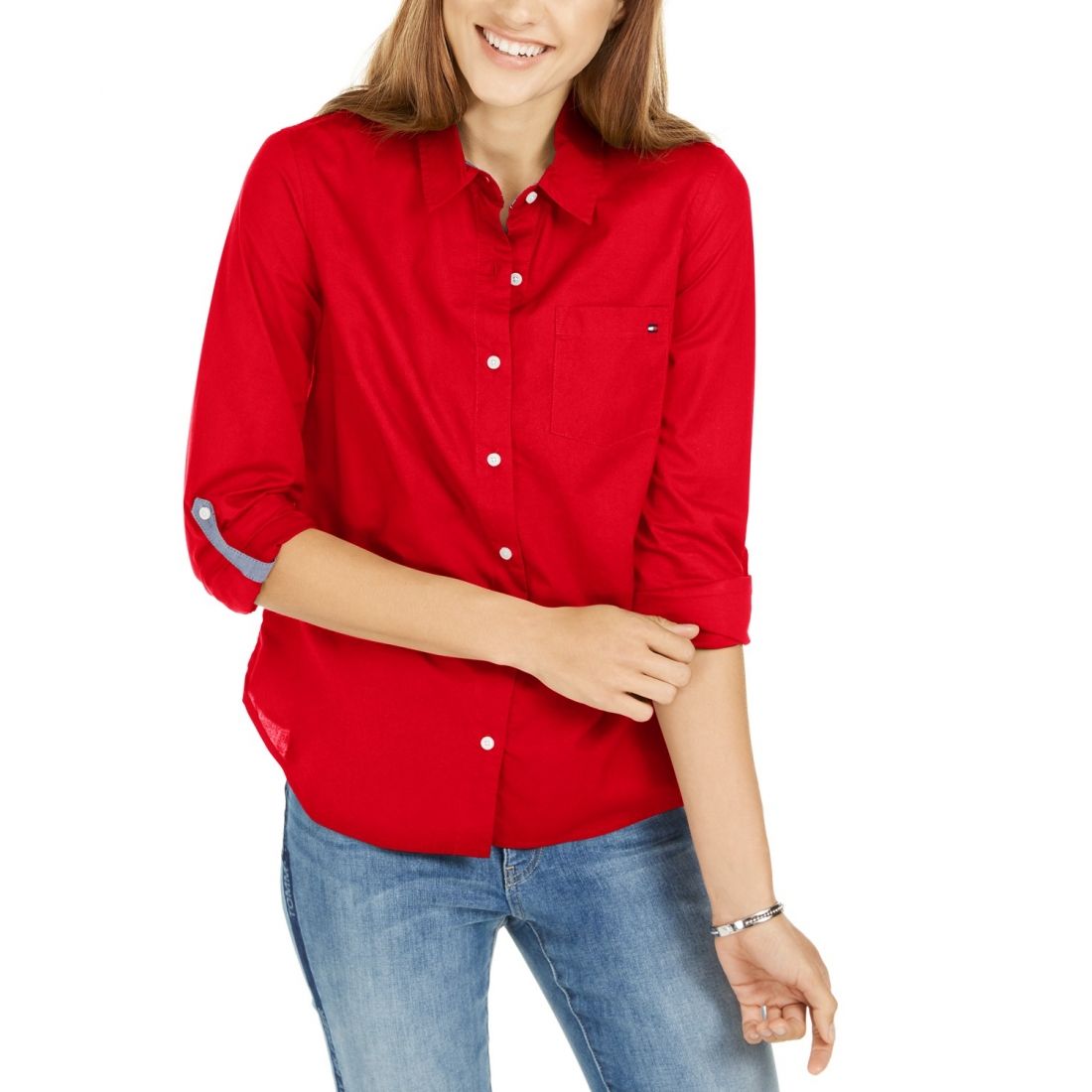 Tommy Hilfiger - Chemise 'Roll Tab Button Up' pour Femmes