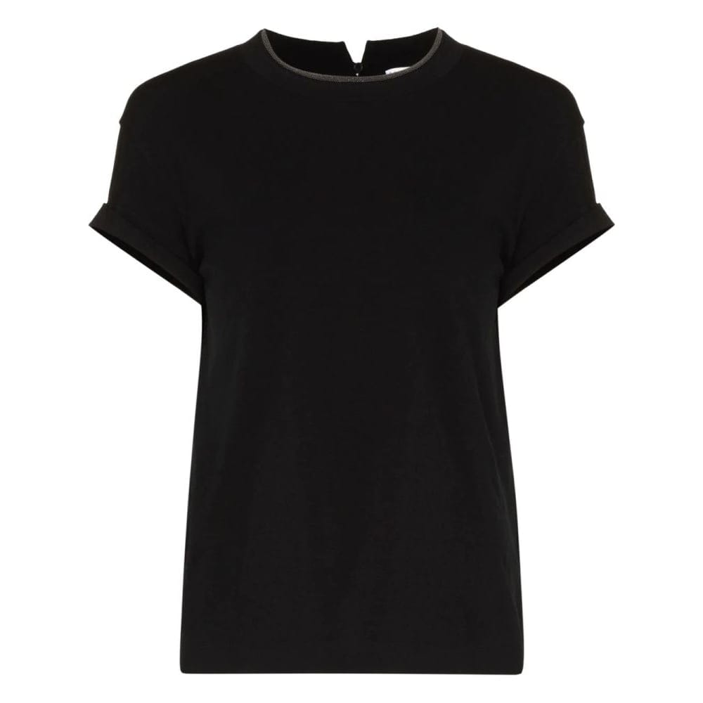 Brunello cucinelli - T-shirt 'Monili Chain Embellished' pour Femmes