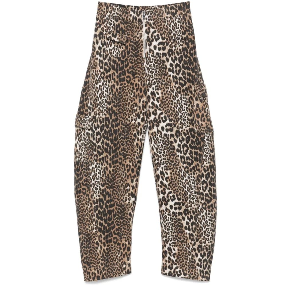 Ganni - "Pantalon 'Leopard-Print' pour Femmes"