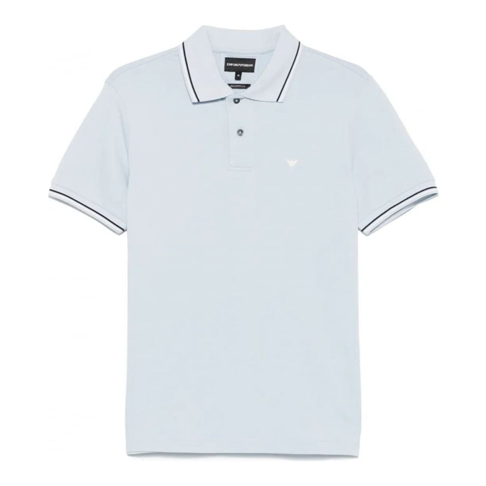Emporio armani - Polo 'Striped-Trim Piqué' pour Hommes