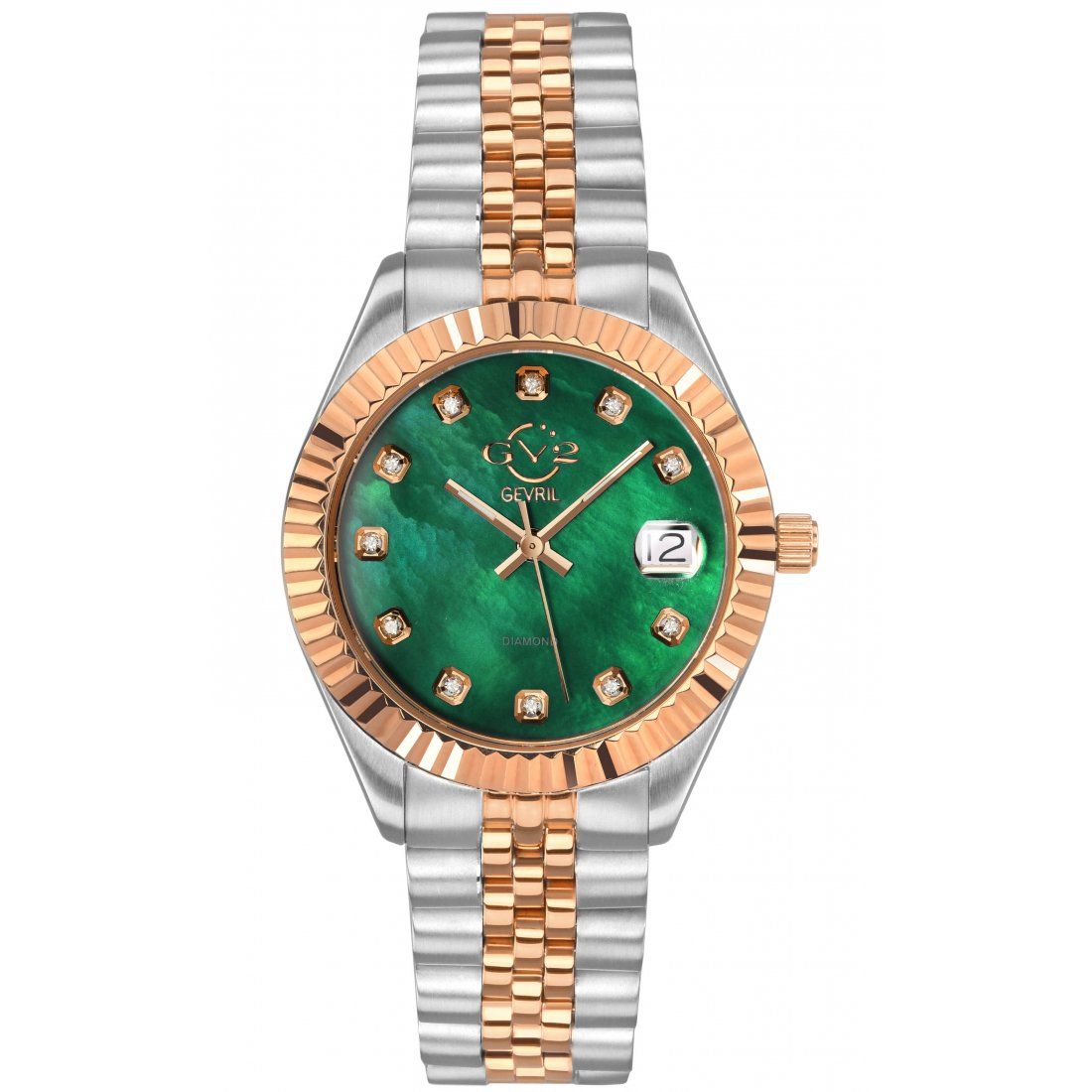 Gevril - Women's Naples Green Dial Two Tone Watch