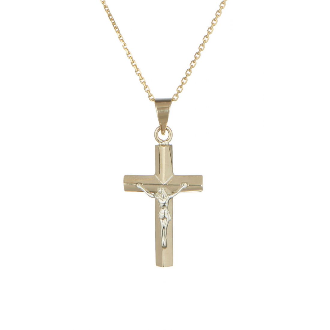 Or éclat - Pendentif 'Croix De Jésus' pour Femmes