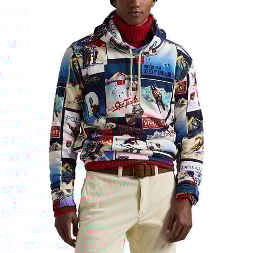 Polo ralph lauren - 'Patchwork-Ski-Print Fleece Hoodie' pour Hommes