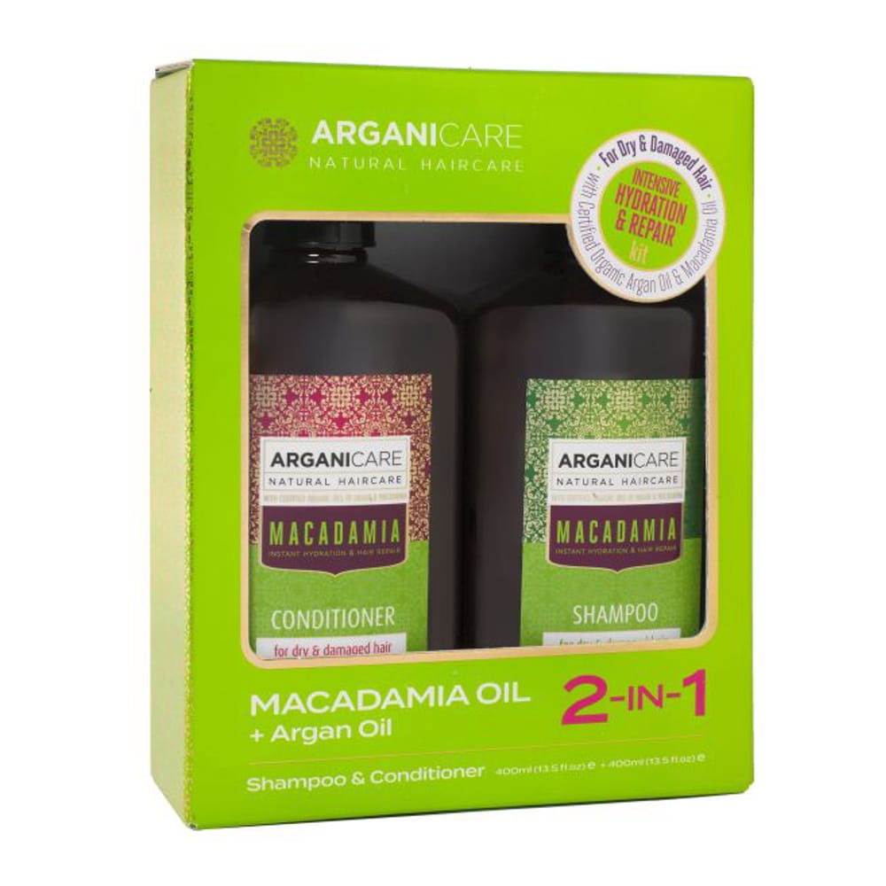 Arganicare - 'Duo Macadamia Shampooing + Après-Shampooing' - 400 ml, 2 Pièces