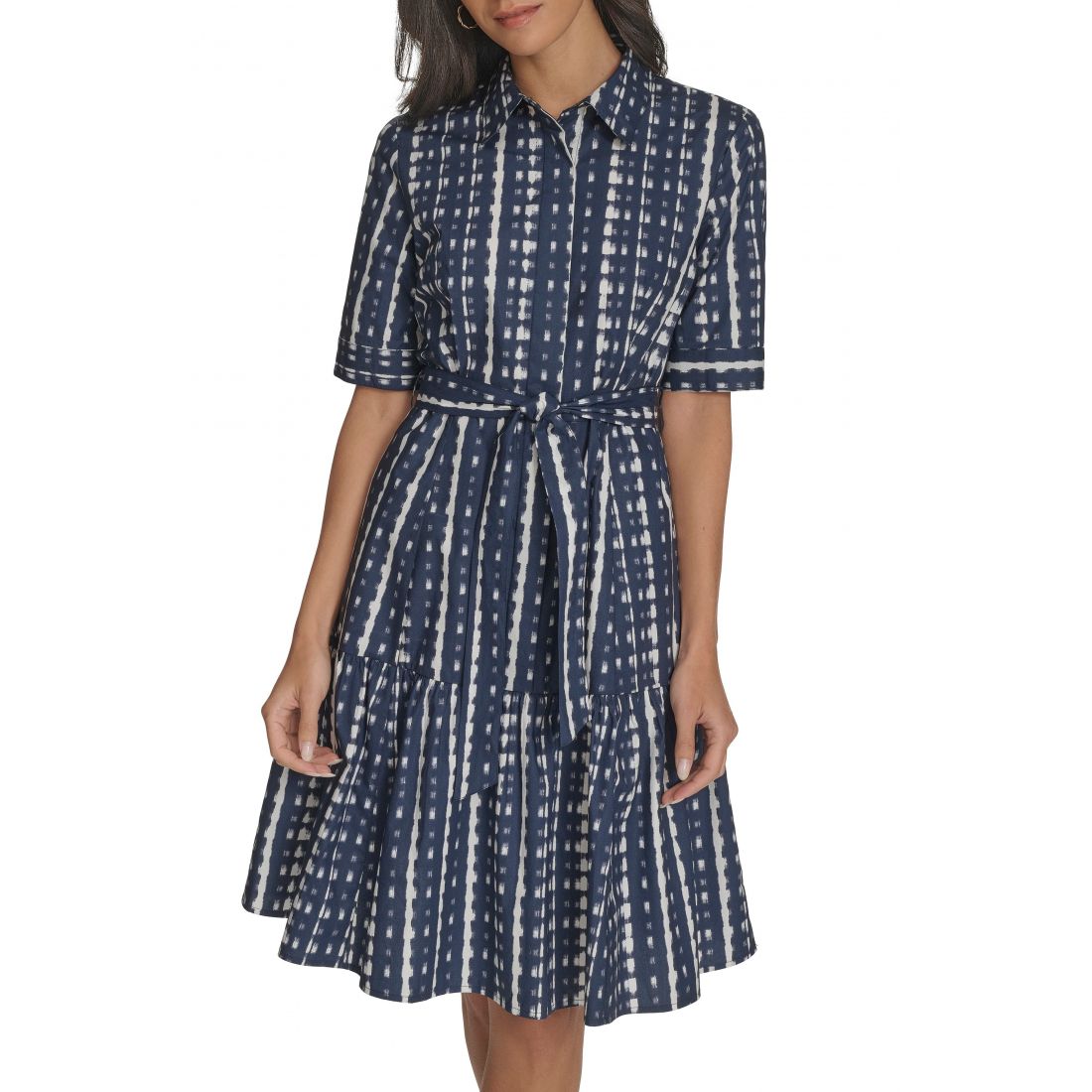 Calvin klein - Robe chemise 'Elbow Length Sleeve Cotton' pour Femmes