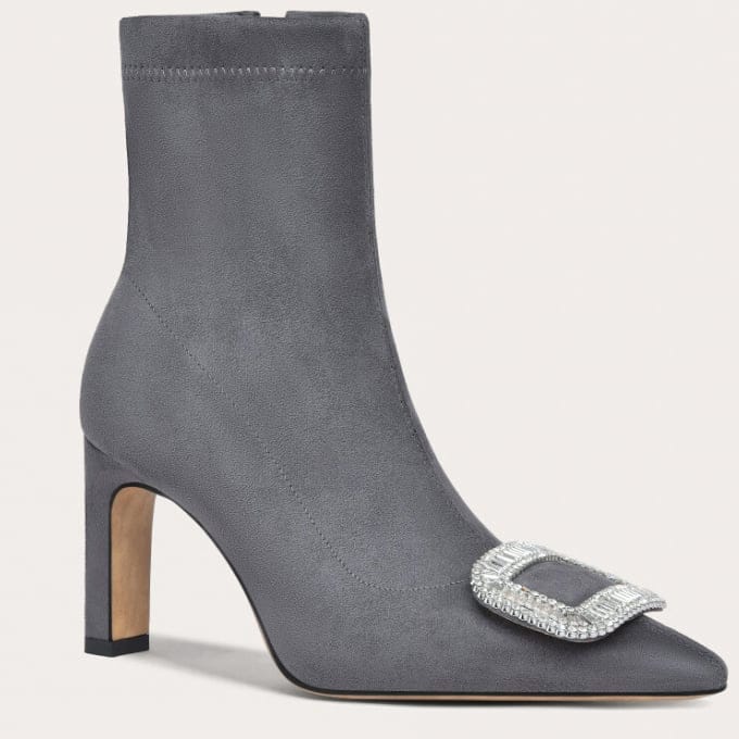 Lily wei - Bottines 'Square Buckle Elastic Fleece' pour Femmes