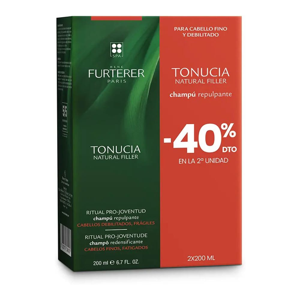 René furterer - Tonucia Natural Filler Shampoing Repulpant Pack - 200 ml, 2 Pièces