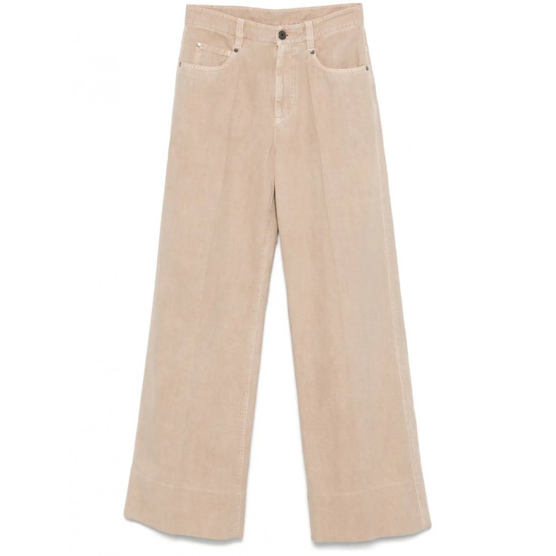Brunello cucinelli - Pantalon 'Pressed-Crease Wide-Leg' pour Femmes