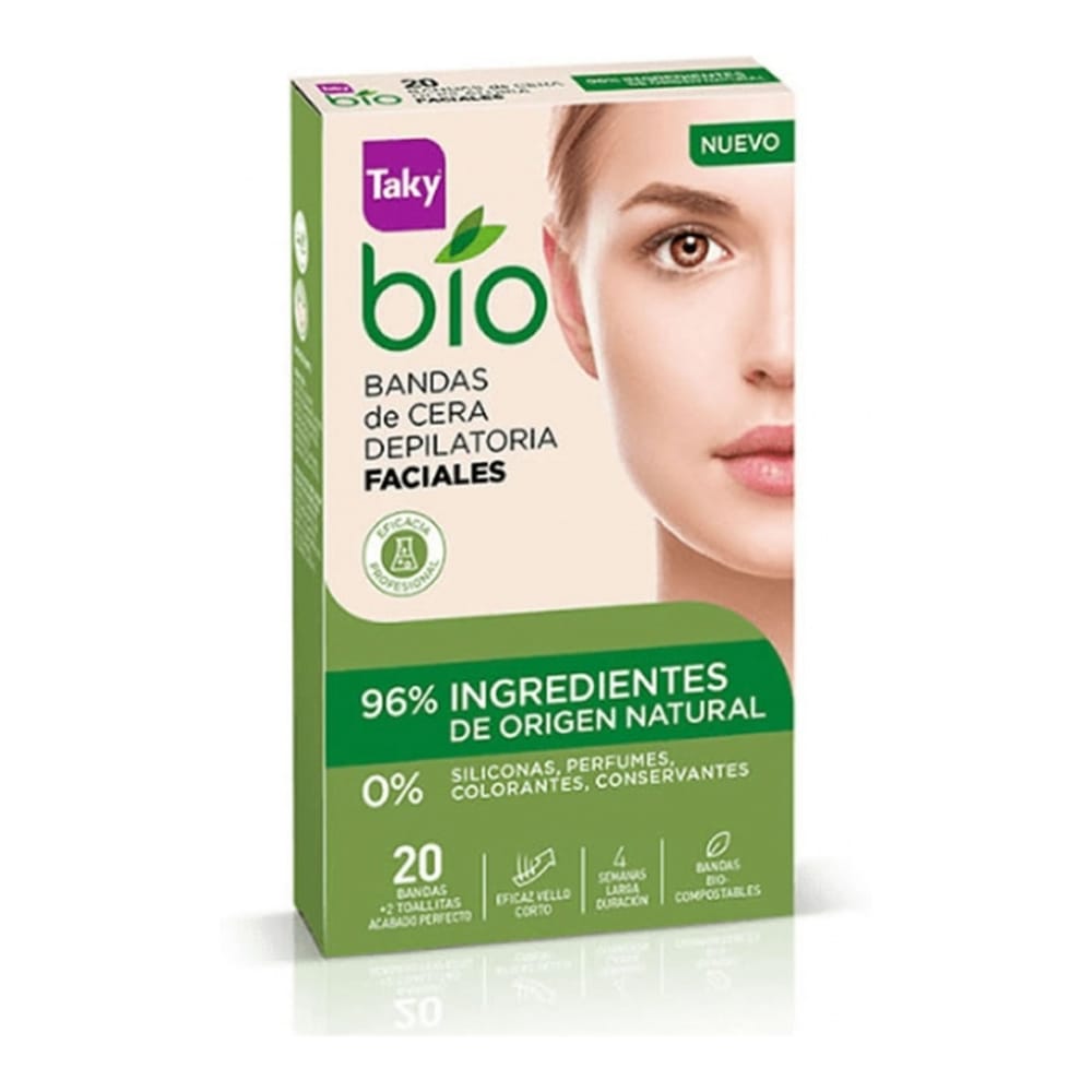 Taky - Bandes de cire pour visage 'Bio Natural 0%' - 20 Pièces