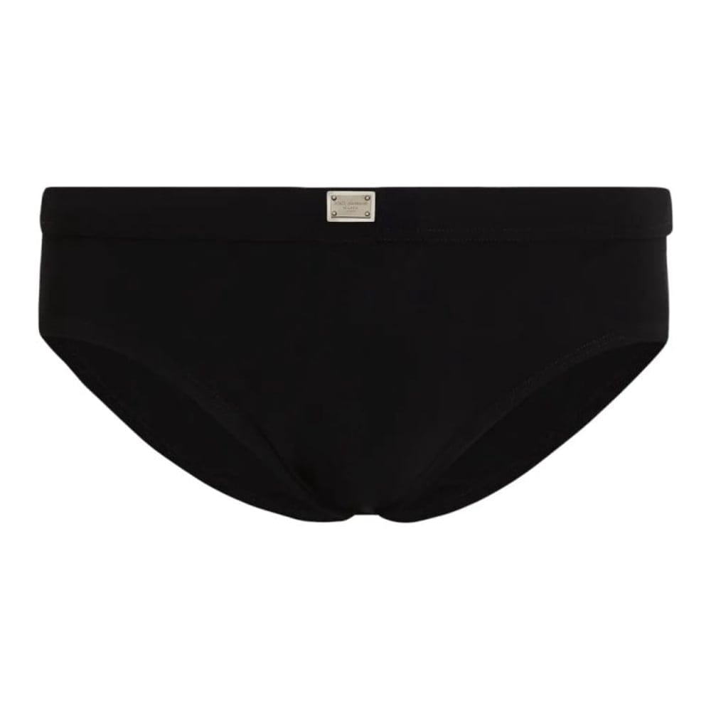 Dolce&gabbana - Short de bain 'Logo-Plaque' pour Hommes