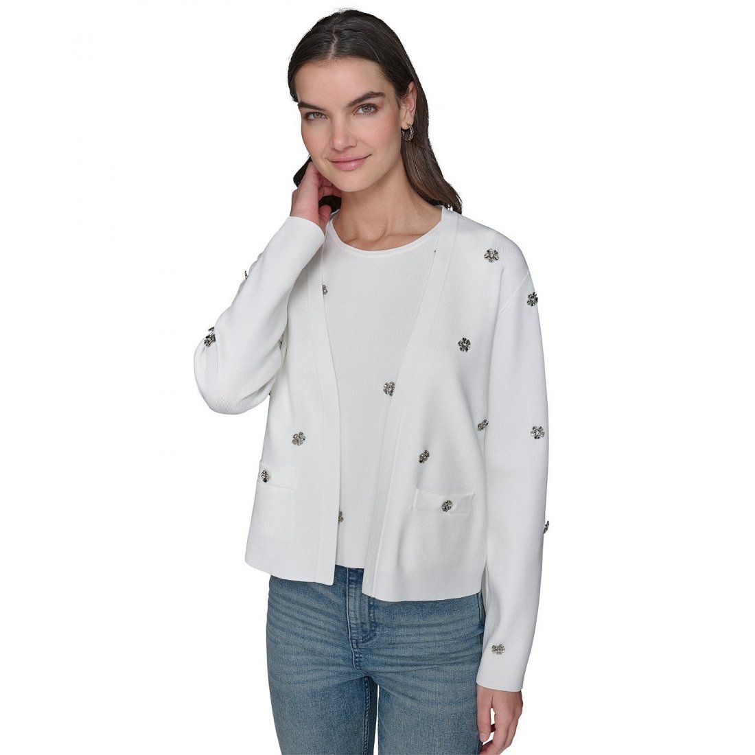 Karl lagerfeld paris - Cardigan 'Floral-Rhinestone' pour Femmes