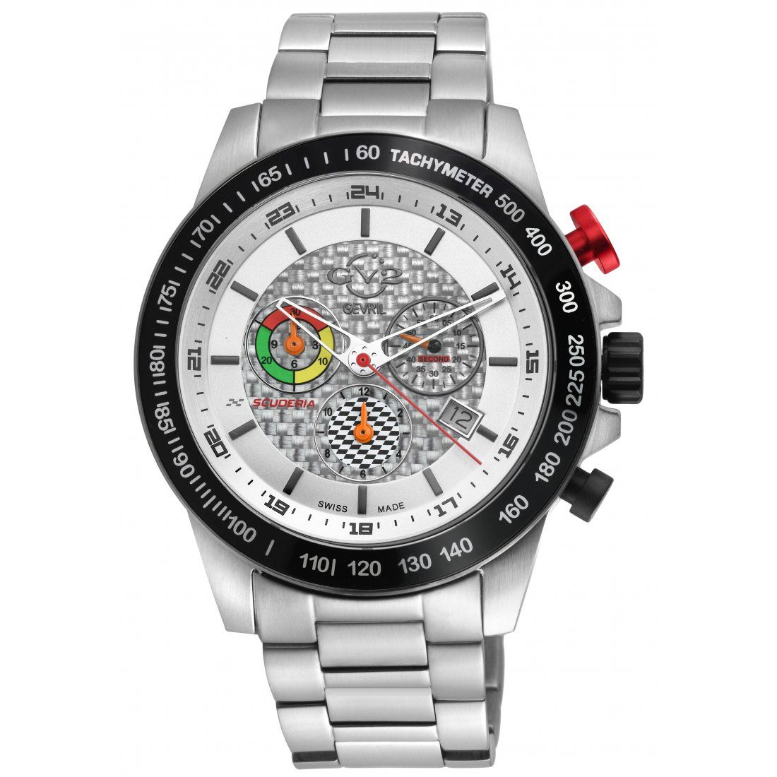 Gevril - Men's Scuderia White Dial Chronograph Date Watch
