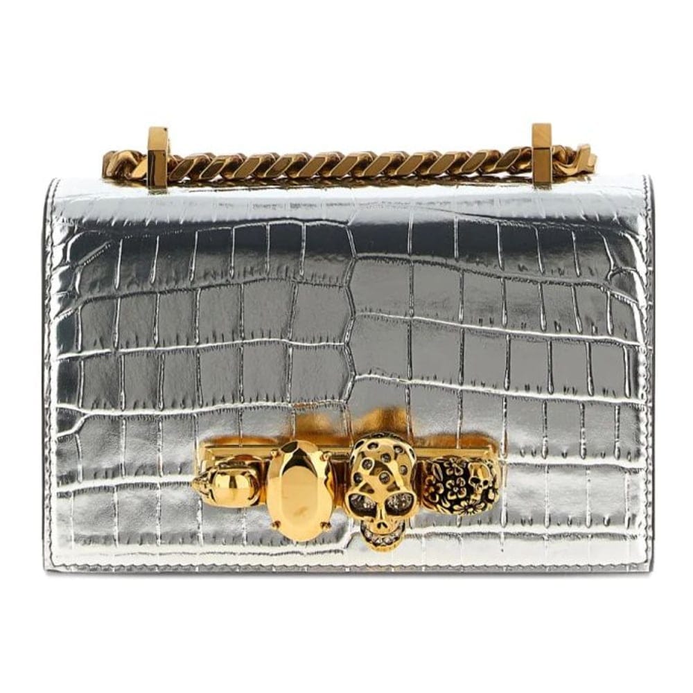 Alexander mcqueen - Sac à bandoulière 'Mini Skull-Embellished Crocodile-Effect' pour Femmes