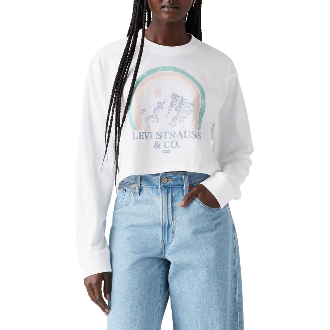 Levi's - T-Shirt manches longues 'Cropped Graphic Football' pour Femmes