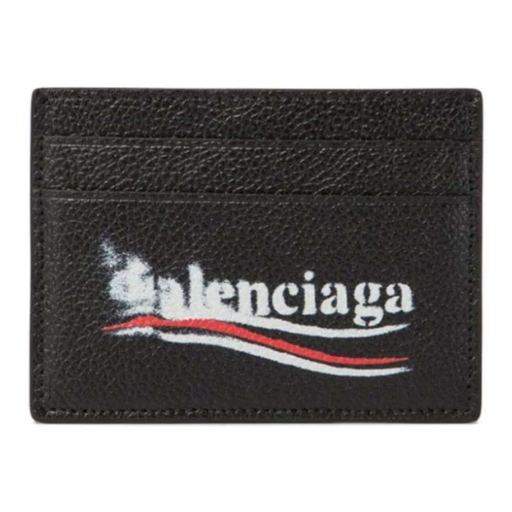 Balenciaga - Porte-carte 'Smudged Logo-Print' pour Hommes