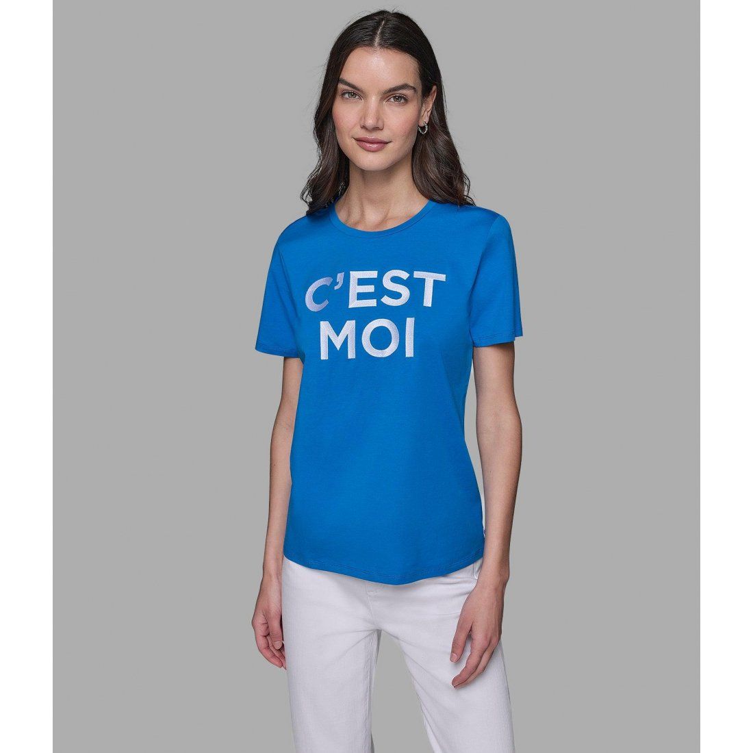 Karl lagerfeld paris - 'Cest Moi Logo Tee Mercerized' pour Femmes